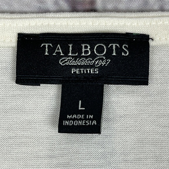 TALBOTS women's soft beige pleated ruffled neckline tank top, size L Petite - Picture 2 of 10